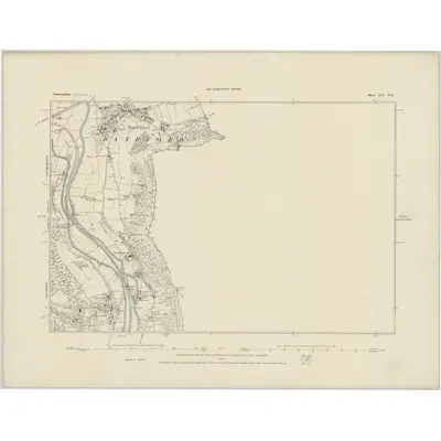 1883 Map of Somerset XIV.NE, 1884 Print