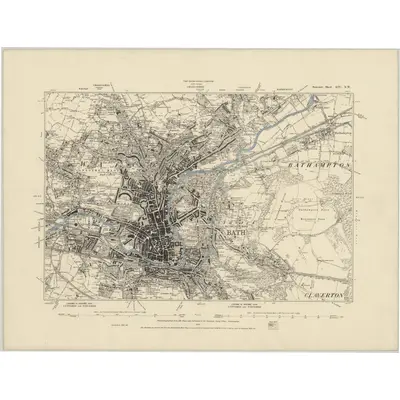 1885 Map of Somerset XIV.NW, 1886 Print