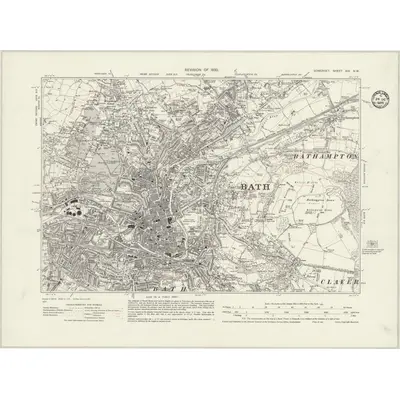 1930 Map of Somerset XIV.NW, 1933 Print