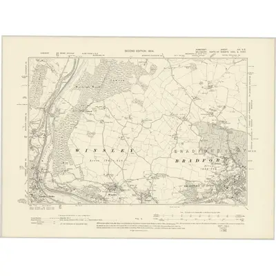 1902 Map of Somerset XIV.SE, 1904 Print