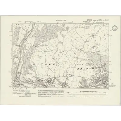 1929 Map of Somerset XIV.SE, 1933 Print