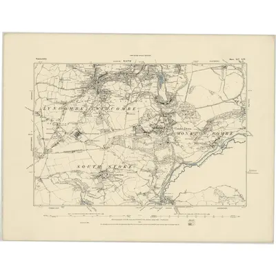 1884 Map of Somerset XIV.SW, 1885 Print
