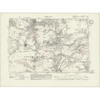 1929 Map of Somerset XIV.SW, 1933 Print
