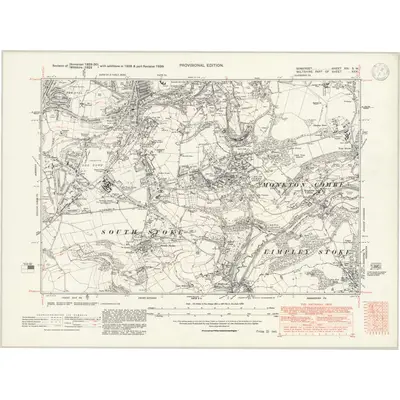 1939 Map of Somerset XIV.SW, 1947 Print