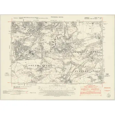 1951 Map of Somerset XIV.SW, 1952 Print