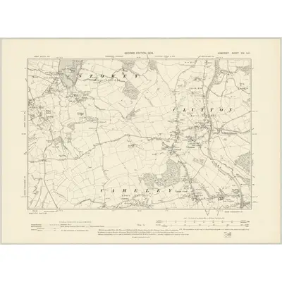1902 Map of Somerset XIX.NE, 1904 Print