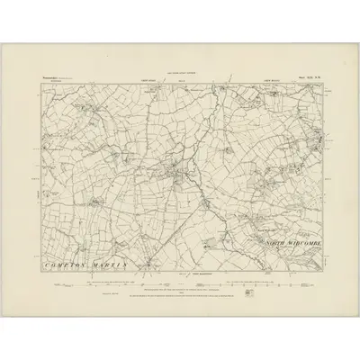 1883 Map of Somerset XIX.NW, 1884 Print
