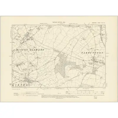 1902 Map of Somerset XIX.SE, 1904 Print