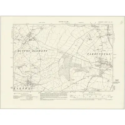 1929 Map of Somerset XIX.SE, 1931 Print