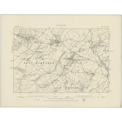 1883 Map of Somerset XIX.SW, 1884 Print