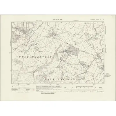 1929 Map of Somerset XIX.SW, 1932 Print