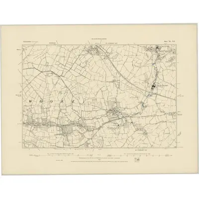 1884 Map of Somerset XL.NE, 1885 Print