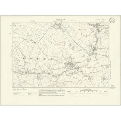 1929 Map of Somerset XL.NE, 1932 Print
