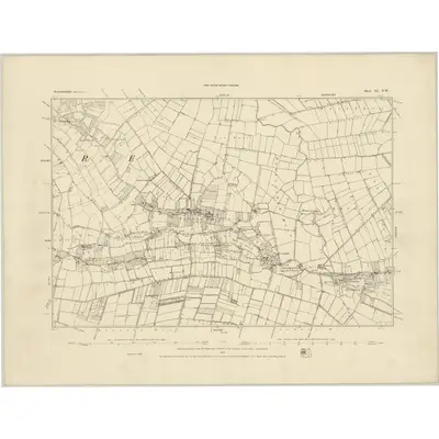 1884 Map of Somerset XL.NW, 1885 Print