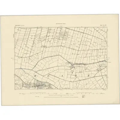 1884 Map of Somerset XL.SW, 1885 Print