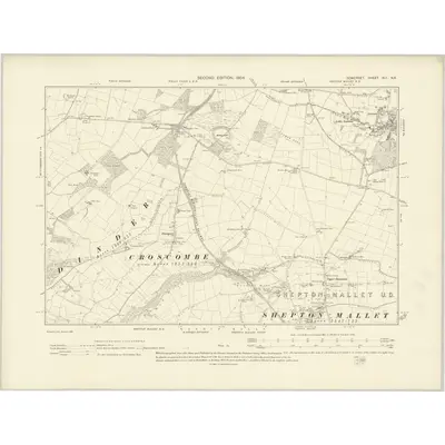 1902 Map of Somerset XLI.NE, 1904 Print