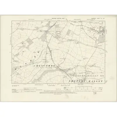 1902 Map of Somerset XLI.NE, 1931 Print