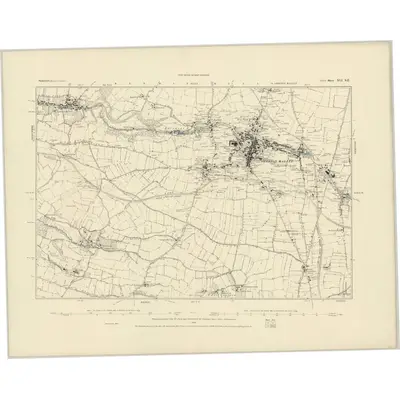 1885 Map of Somerset XLI.SE, 1886 Print