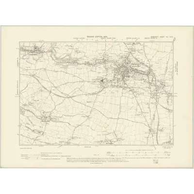 1902 Map of Somerset XLI.SE, 1904 Print