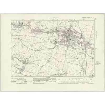 1929 Map of Somerset XLI.SE, 1932 Print