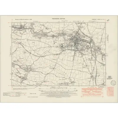 1938 Map of Somerset XLI.SE, 1949 Print