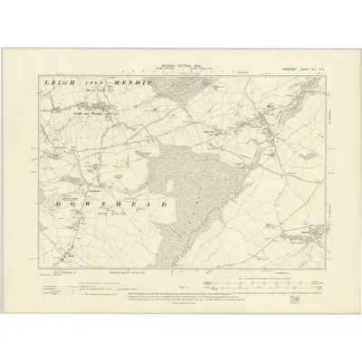 1902 Map of Somerset XLII.NE, 1904 Print
