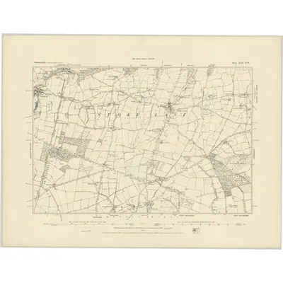 1884 Map of Somerset XLII.NW, 1885 Print