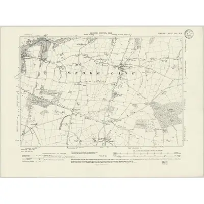 1902 Map of Somerset XLII.NW, 1933 Print