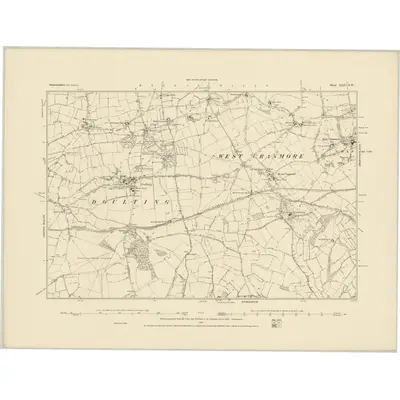 1884 Map of Somerset XLII.SW, 1885 Print