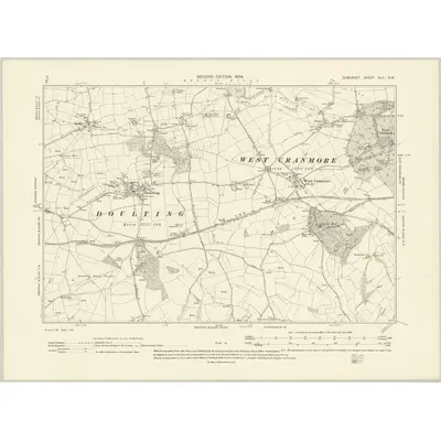 1902 Map of Somerset XLII.SW, 1904 Print