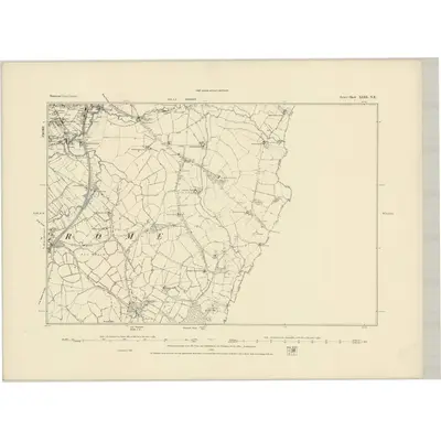 1885 Map of Somerset XLIII.NE, 1886 Print