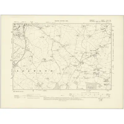 1902 Map of Somerset XLIII.NE, 1904 Print
