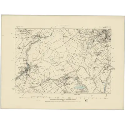 1885 Map of Somerset XLIII.NW, 1886 Print