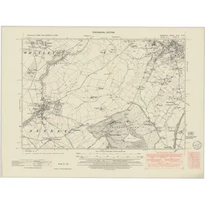 1938 Map of Somerset XLIII.NW, 1949 Print