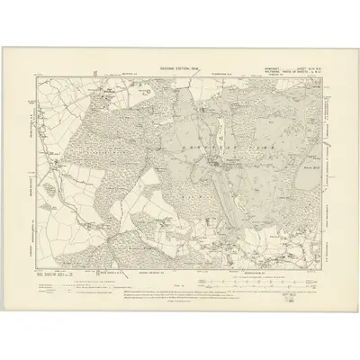 1902 Map of Somerset XLIII.SE, 1904 Print