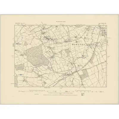 1884 Map of Somerset XLIII.SW, 1885 Print