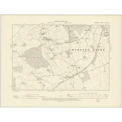 1902 Map of Somerset XLIII.SW, 1904 Print