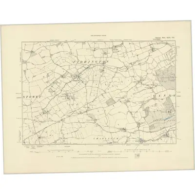 1886 Map of Somerset XLIX.NE, 1887 Print