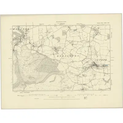 1886 Map of Somerset XLIX.NW, 1887 Print