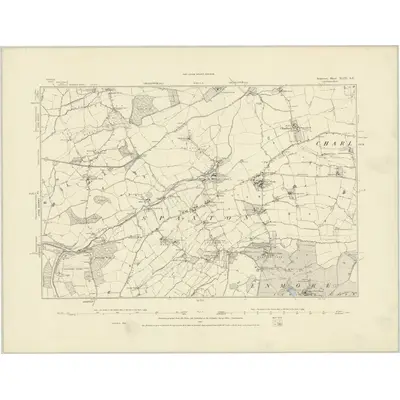 1886 Map of Somerset XLIX.SE, 1887 Print