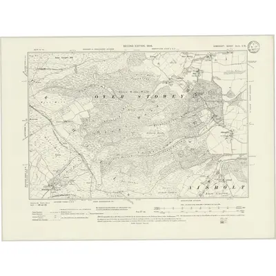 1902 Map of Somerset XLIX.SW, 1933 Print