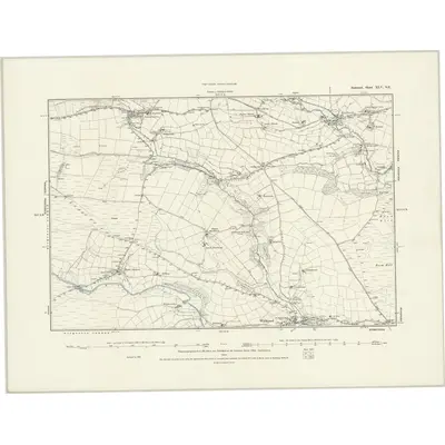 1887 Map of Somerset XLV.SE, 1888 Print