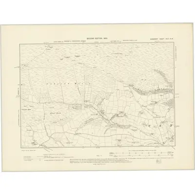 1902 Map of Somerset XLVI.NW, 1903 Print
