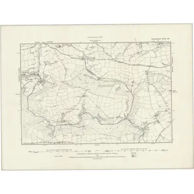 1887 Map of Somerset XLVI.SW, 1889 Print