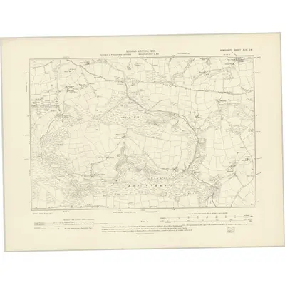 1902 Map of Somerset XLVI.SW, 1903 Print