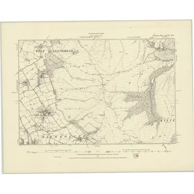 1886 Map of Somerset XLVIII.NE, 1887 Print