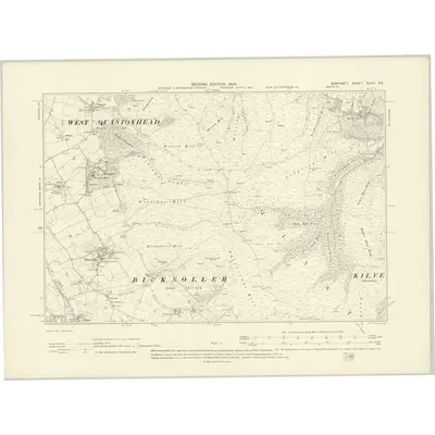 1902 Map of Somerset XLVIII.NE, 1904 Print