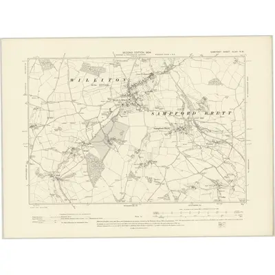 1902 Map of Somerset XLVIII.NW, 1904 Print