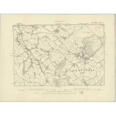 1886 Map of Somerset XLVIII.SE, 1887 Print