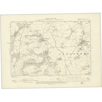 1902 Map of Somerset XLVIII.SW, 1904 Print